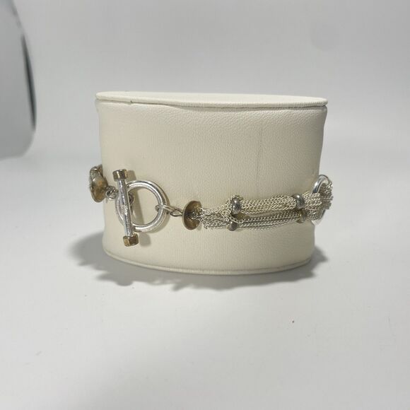 Lauren Ralph Lauren Silver Tone Mesh Link Bracelet Marked RLL 7” - Picture 2 of 6